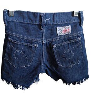 Boys 8 22" Vintage Shorts Denim Cutoff Frayed Hem Sears Circle S Western 1960's